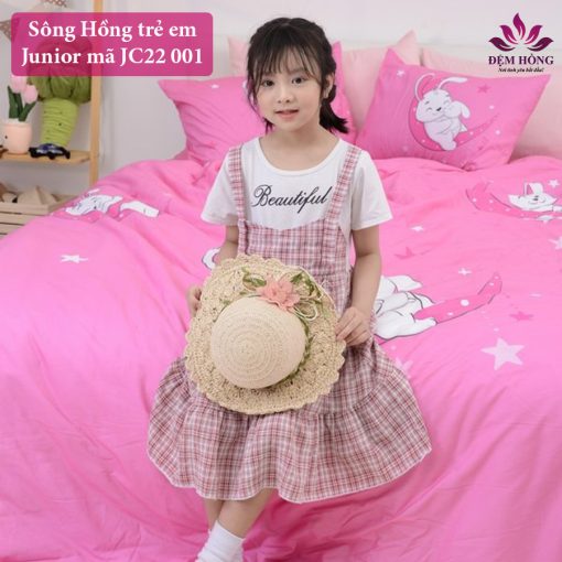 Mẫu chăn ga gối cho bé gái yêu cotton 100% Sông Hồng JC22001